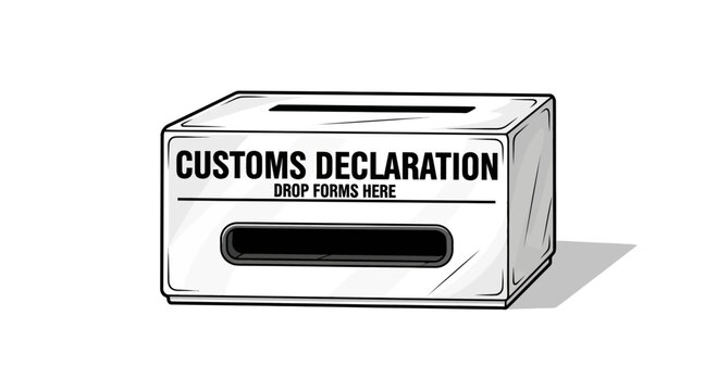 Customs declaration box for dropping forms