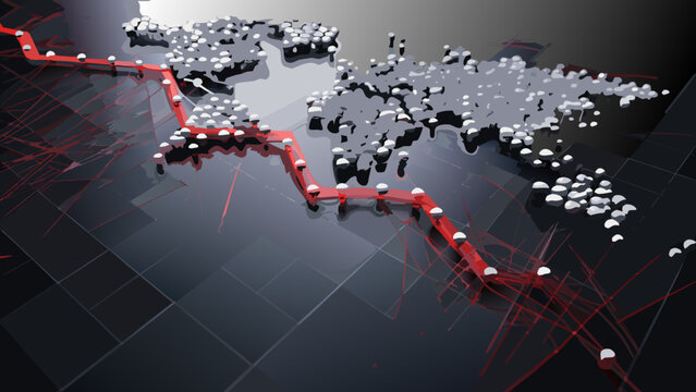 world map with red downward lines economic decline concept high quality