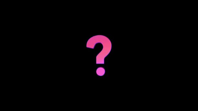 3D question mark video animation on black background. 3D ask mark animation. Question mark symbol 3d spectacular abstract concept animation