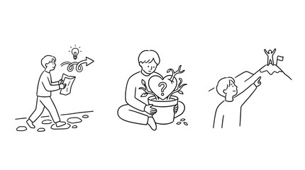 Fototapeta premium Young Boy Nurturing Plants with Care and Love