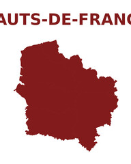 Obraz premium Vector Map of Hauts-De-France region, France