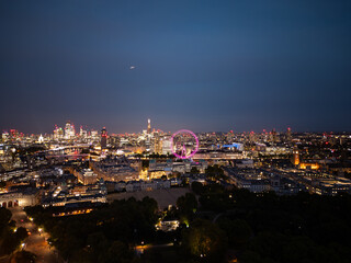 Fototapeta premium London cityscape at night with illuminated london eye