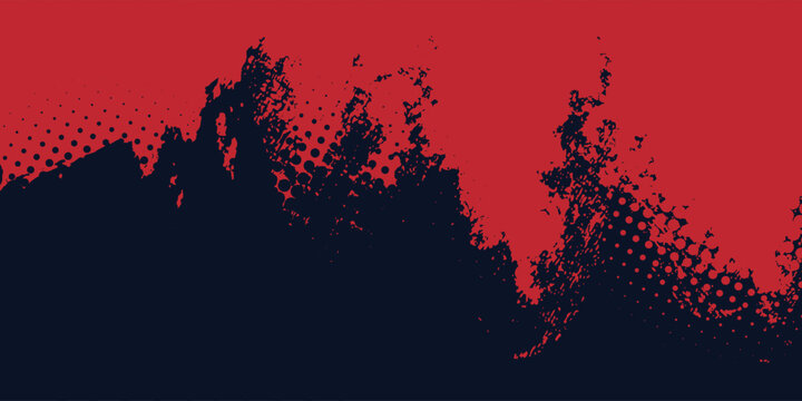 Black and red abstract grunge background with halftone style modern arts grunge sport .Vector ilustration