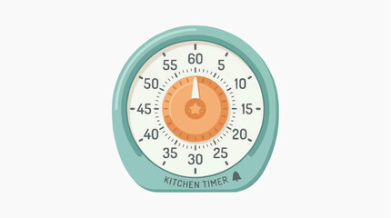 Naklejka premium A vintage kitchen timer, its hands poised, showcasing a moment of time measurement, perfectly capturing the essence of culinary timing. 