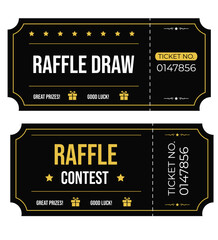 Naklejka premium Black and Yellow Event Ticket with Stub