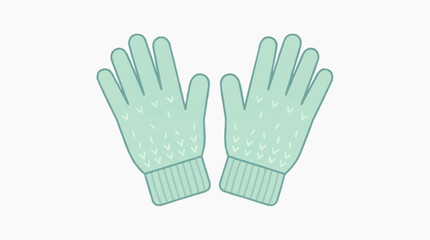 Fototapeta premium A Pair of turquoise winter gloves, ready to protect against the cold, are simply and stylishly portrayed, perfect for any cozy design.