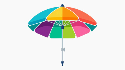 Obraz premium A vibrant and colorful beach umbrella, a symbol of summer relaxation. Capturing the essence of a perfect day, offering both style and essential shade.