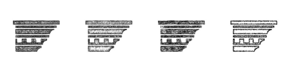 Sketch cornice icon design set © David Zydd