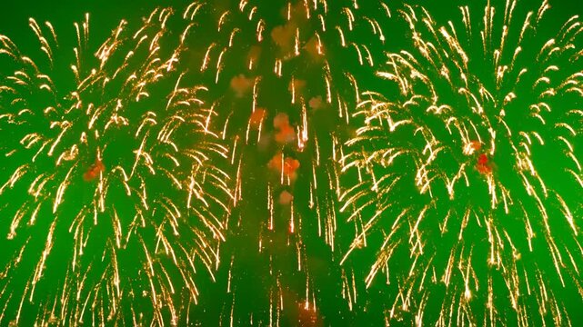 Fireworks exploding in night sky ideal for sleek commercial backgrounds and title sequences