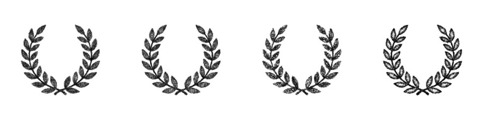 Obraz premium Sketch laurel wreath icon design set
