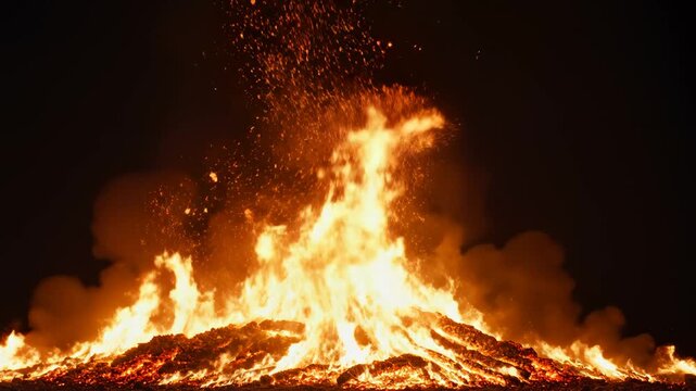 Intense fire burning with sparks for compelling visual storytelling and engaging ads