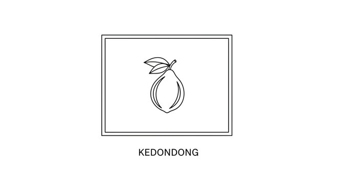 Kedondong Fruit Outline Icon - Spondias dulcis - Vector Illustration