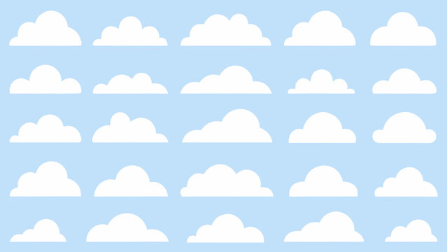 flat cloud pattern on a light blue background seamless repeating design of stylized white clouds high quality professional
