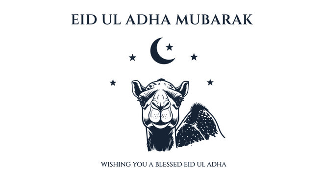 Eid Ul Adha Mubarak, Islamic Holiday Greeting, Sheep Illustration, Ramadan Celebration