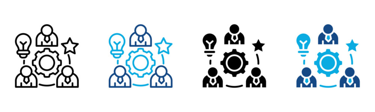 Talent Management Icon Multiple Style Vector Illustration