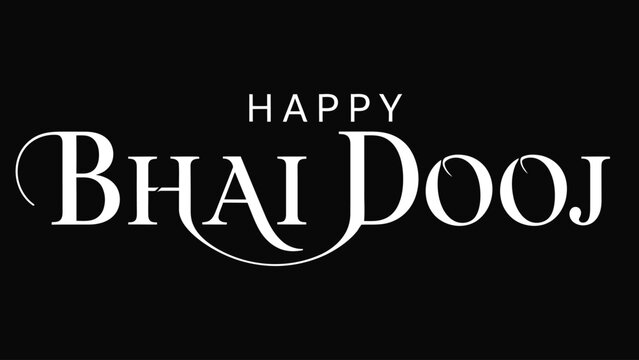 Happy Bhai Dooj festival greeting card with white text on solid background