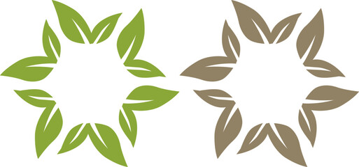 Fototapeta premium GREEN LEAVES SIGN SYMBOL LOGO VECTOR ISOLATED ON WHITE
