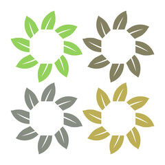 Fototapeta premium GREEN LEAVES SIGN SYMBOL LOGO VECTOR ISOLATED ON WHITE