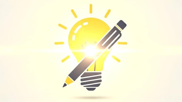 Creative Idea Generation - Lightbulb and Pen Symbolizing Innovation.