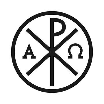 Chi Rho symbol. Jesus christ monogram. Christogram sign. Christianity icon. Vector illustration image.
