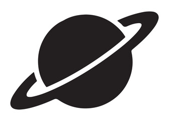 saturn logo silhouette vector, astronomy saturn planet logo silhouette vector illustration, ringed planet space logo vector, cosmic saturn planet logo silhouette design on white background © Adobe design