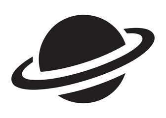 saturn logo silhouette vector, astronomy saturn planet logo silhouette vector illustration, ringed planet space logo vector, cosmic saturn planet logo silhouette design on white background © Adobe design