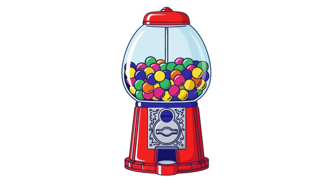 Vintage Gumball Machine Filled with Colorful Candies