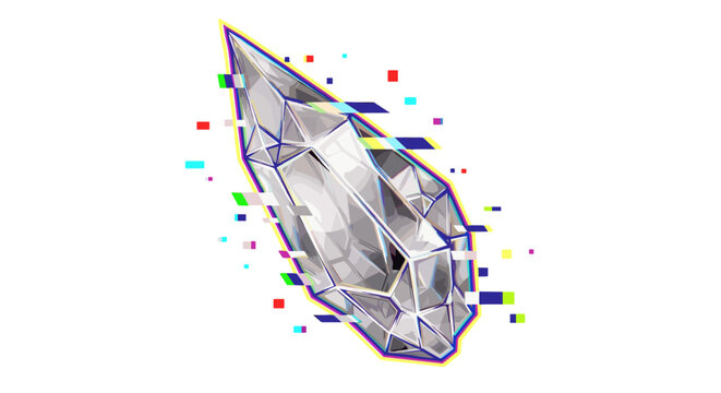 Crystal gemstone with multifaceted reflective surface
