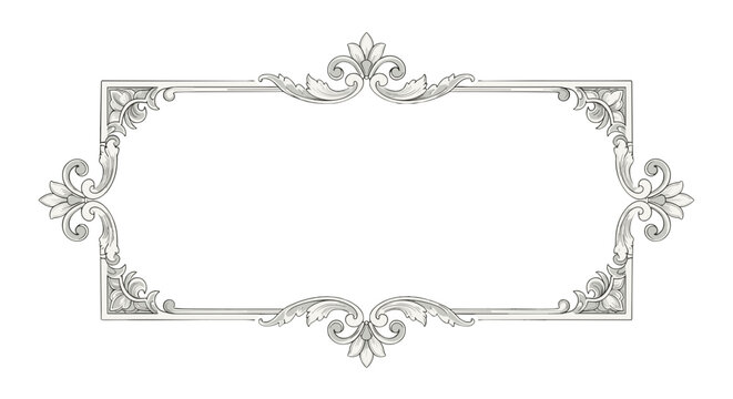 Elegant vintage ornate frame design for decoration