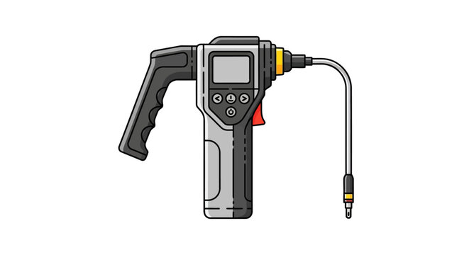 Infrared thermometer gun with digital display.