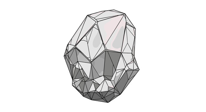 Abstract geometric low poly 3d model of a skull