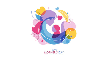 Fototapeta premium Celebration of motherhood with colorful abstract design