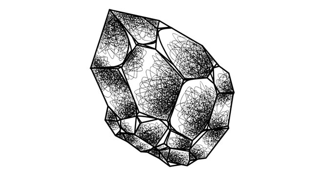 Detailed illustration of a crystal mineral specimen
