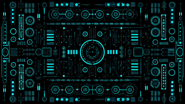 cyan hud interface pack a large collection of heads up display elements and futuristic controls high quality professional