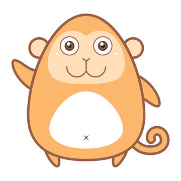 Cartoon cute monkey
