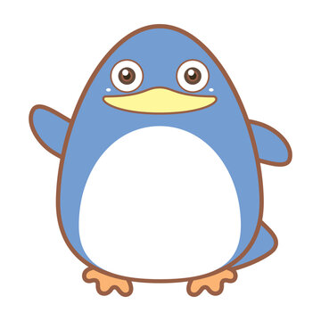 Cartoon blue penguin