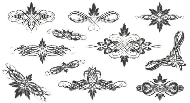 Collection of decorative floral and ornamental designs