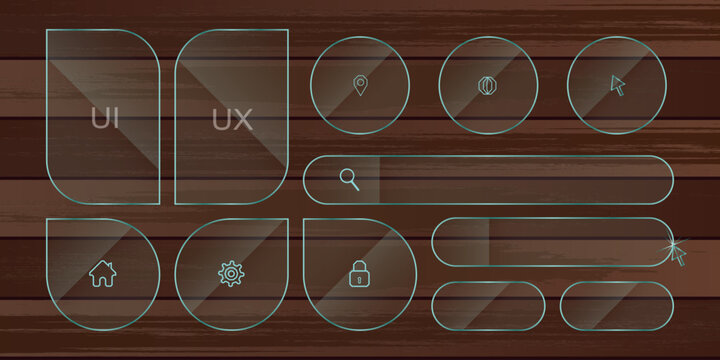 UI Minimal Glass Buttons and Panels