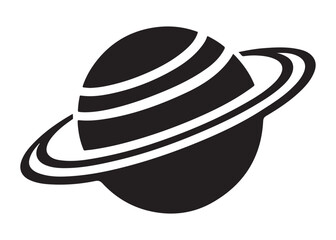 saturn logo silhouette vector, astronomy saturn planet logo silhouette vector illustration, ringed planet space logo vector, cosmic saturn planet logo silhouette design on white background © Adobe design