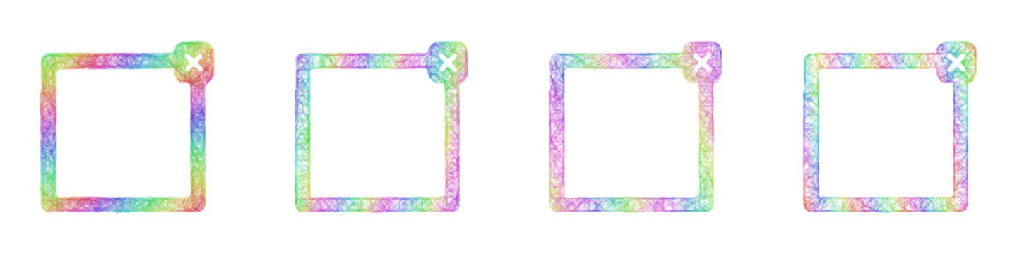 Colorful sketch modal icon design set