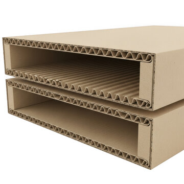 Cardboard Storage Boxes Stacked - isolated on transparent background
