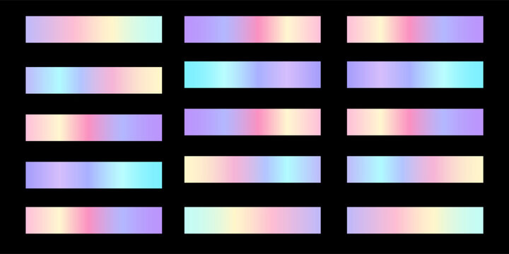 Iridescent holographic rainbow foil background with pastel pearlescent gradient metal texture