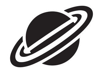 saturn logo silhouette vector, astronomy saturn planet logo silhouette vector illustration, ringed planet space logo vector, cosmic saturn planet logo silhouette design on white background © Adobe design
