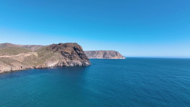 Flight over the scenic rugged coastline of Cabo de Gata Nijar National Park
