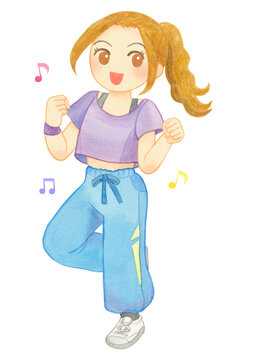 ダンスフィットネスをする女性03