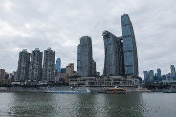 Obraz premium The Raffles City Chongqing landscape in Chongqing city, China