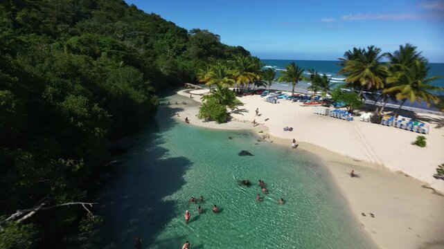 FPV Drone Footage of Playa Rinc&oacute;n Dominican Republic Tropical Beach Flythrough