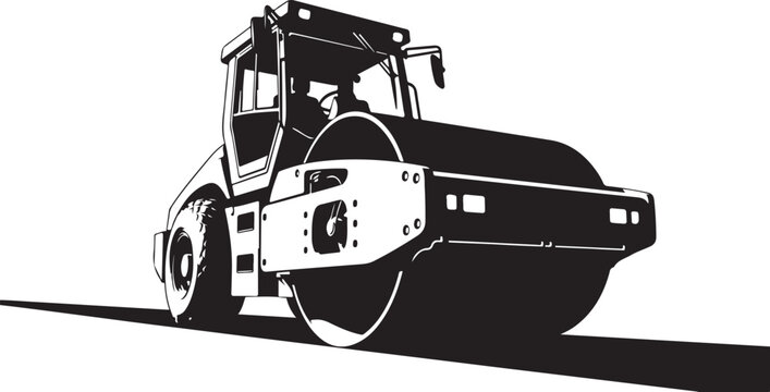 Road roller, construction vehicle, steamroller, asphalt compactor, heavy equipment