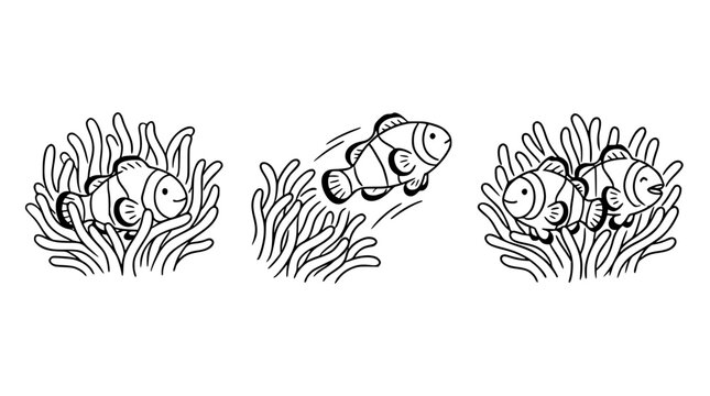 Clownfish in Their Natural Ocean Habitat