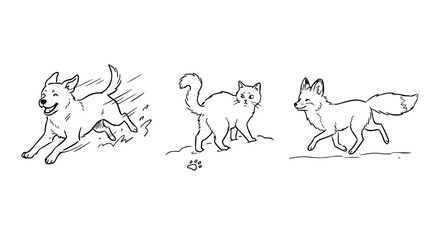 Fototapeta premium Mischievous pets engaging in playful outdoor adventures